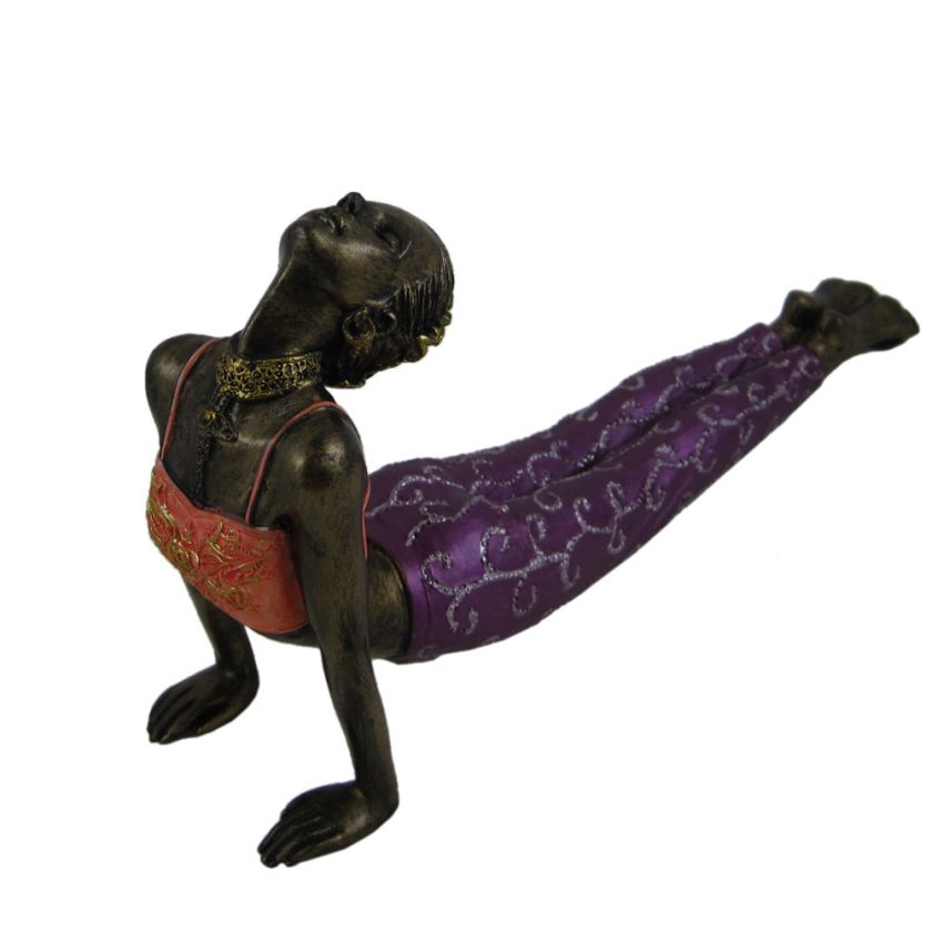 Yoga Pose Cobra Figurine Purple Pink w/ FREE Earrings  