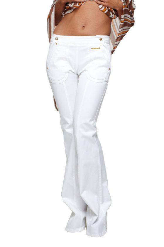 New $875 Roberto Cavalli Womens White Jeans Pants Sz 40  