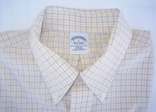 BROOKS BROTHERS NON IRON SLIM FIT S/S L PLAID BUTTON FRONT SHIRT 