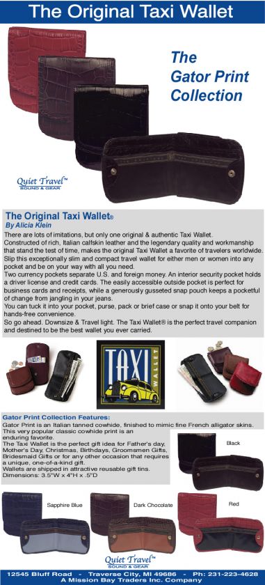 ORIGINAL TAXI WALLET by ALICIA KLEIN_GATOR COLLECTION  