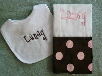 NEW* Personalized Bib and Minky Burp Cloth *BABY GIFT*  