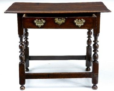 17TH CENTURY OAK BOBBIN TURN LOWBOY  