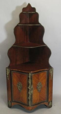   Louis XV Gilt Bronze & Kingwood 34 Corner Cabinet c. 1860  