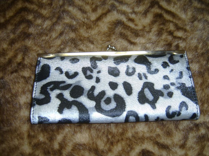 gray leopard printed fancy wallet new clutch wallets  