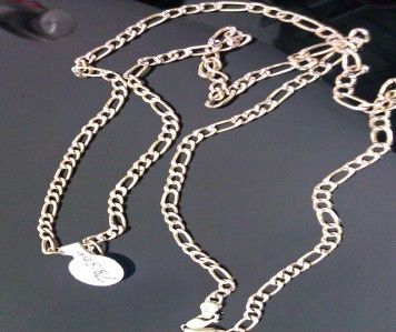 10K Yellow Gold Figro Link Chain Necklace Diamond Cut  