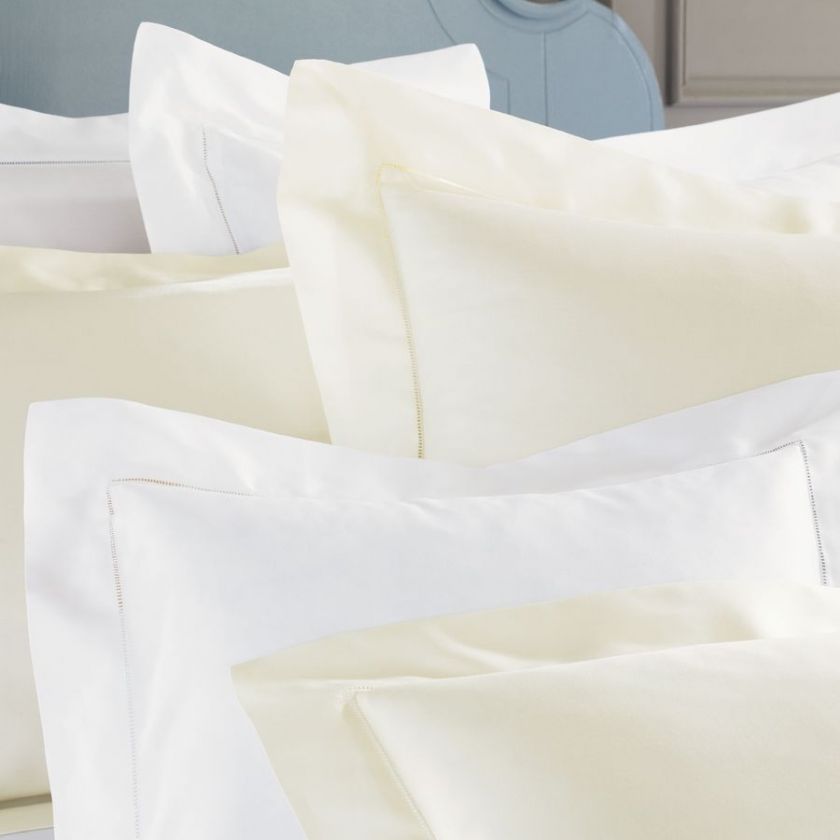   ITALIAN EGYPTIAN COTTON SATEEN BED LINENS  FIONA IN WHITE & IVORY