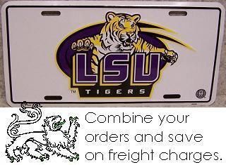 NCAA Aluminum License Plate Louisiana State LSU Tigers  