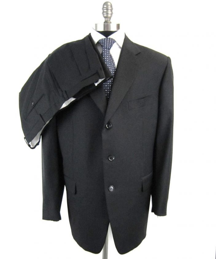New PAL ZILERI Italy Black Super 120s Suit 48 48R  