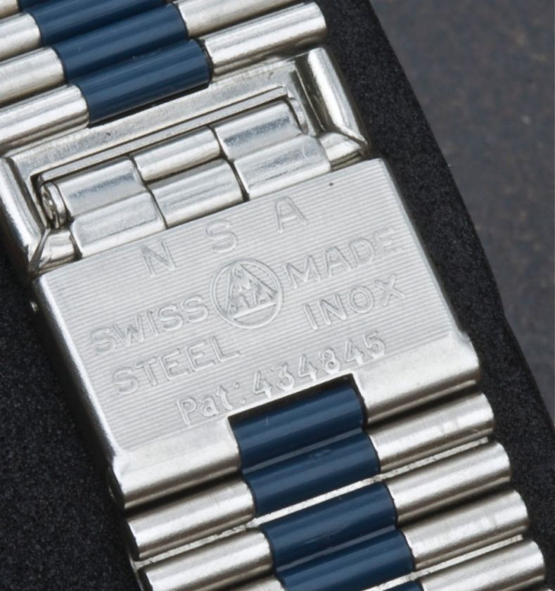 NSA band blue & steel rare vintage watch bracelet NOS  