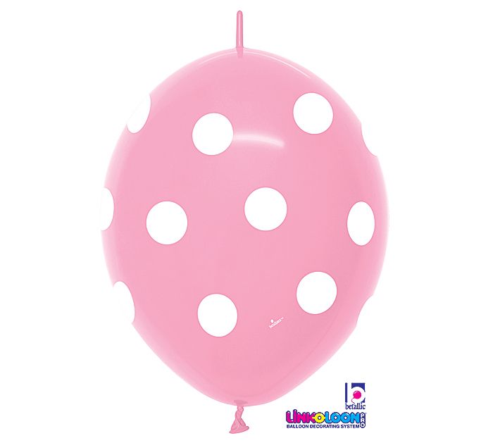 20 BALLOONS pink LINK O LOON dots EZ ARCH baby SHOWER  