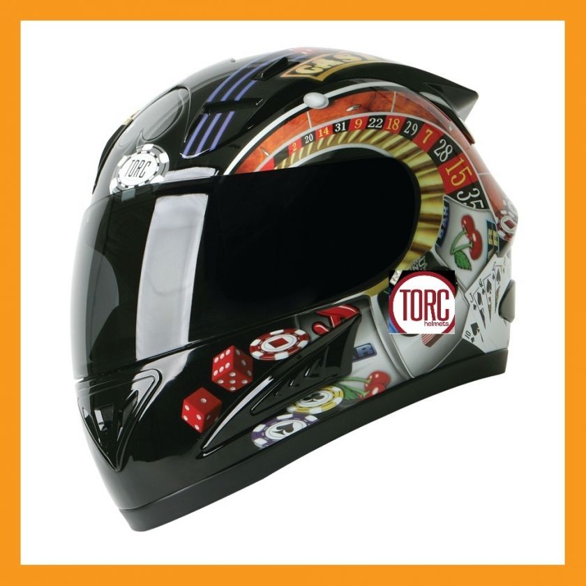 TORC Prodity T10 Full Face Motorcycle Helmet   Casino Black  